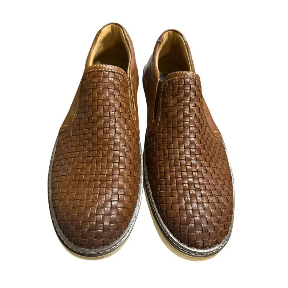 251382 PF50 MCGUFFEY MEN SHOE SIZE 8M TAN LEATHER SLIP-ON BY JOHNSTON & MURPHY